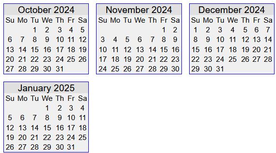 Summer/fall 2024 calendar